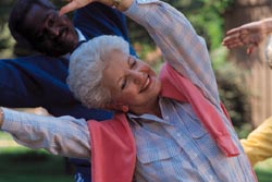 arthritis sufferer doing exercise in group