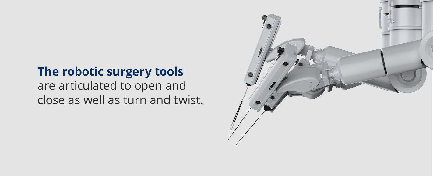 robotic surgery tools are articulated to open and close as well as turn and twist