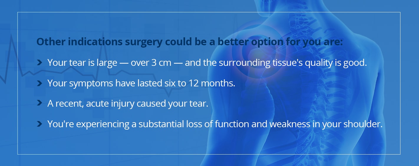Surgical Treatment Options For Torn Rotator Cuffs why surgery is right for your torn rotator cuff