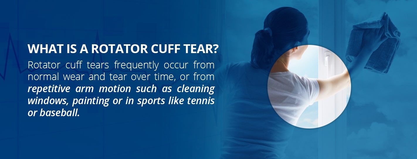 What Is A Rotator Cuff Tear woman cleaning window with torn rotator cuff