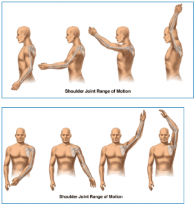 Shoulder joint range of motion diagram