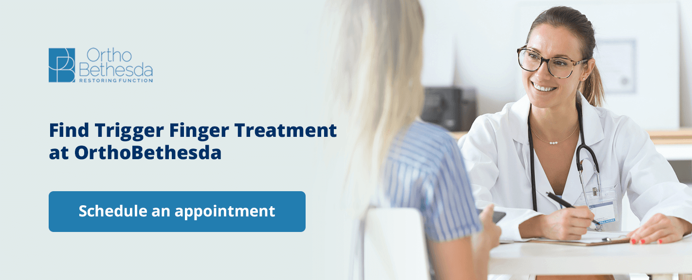 contact orthobethesda for trigger finger treatment