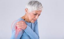elderly woman with instable shoulder