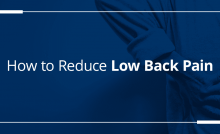 How to Reduce Low Back Pain